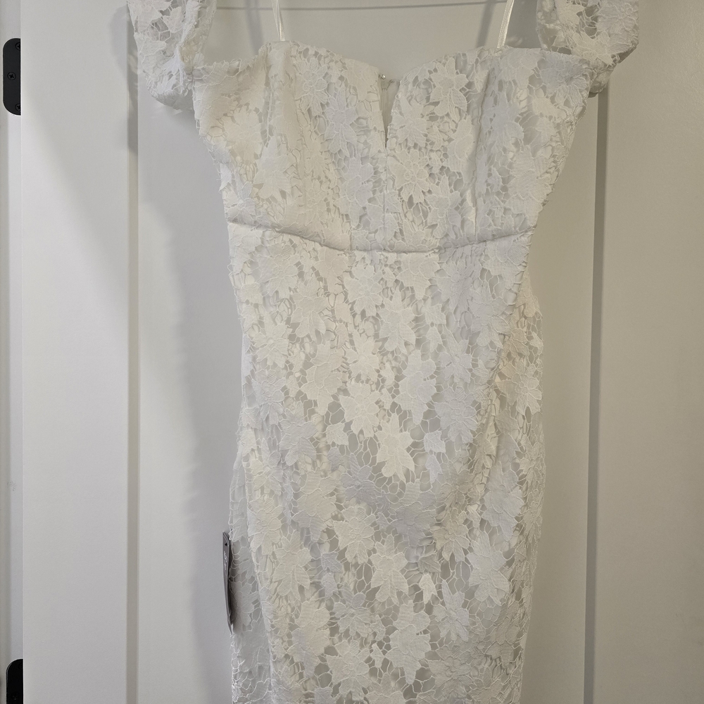 White Lace Off-Shoulder Dress